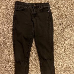 TopShop Moto Leigh Black Skinny Ripped Jeans